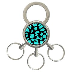 Cow Background Neon Blue Black 3-ring Key Chain by ConteMonfreyShop