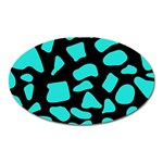 Cow Background neon blue black Magnet (Oval) Front