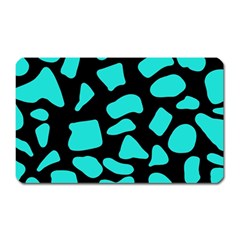 Cow Background Neon Blue Black Magnet (rectangular) by ConteMonfreyShop