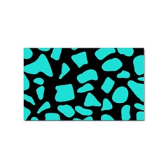 Cow Background Neon Blue Black Sticker Rectangular (10 Pack)