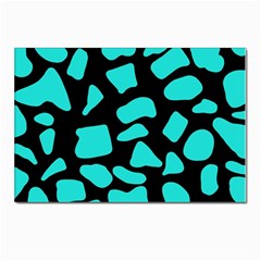 Cow Background Neon Blue Black Postcard 4 x 6  (pkg Of 10) by ConteMonfreyShop