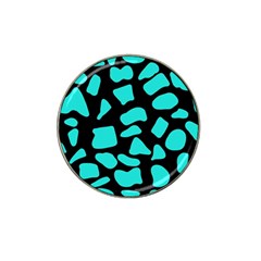 Cow Background Neon Blue Black Hat Clip Ball Marker (4 Pack) by ConteMonfreyShop