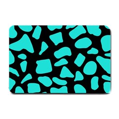 Cow Background Neon Blue Black Small Doormat by ConteMonfreyShop