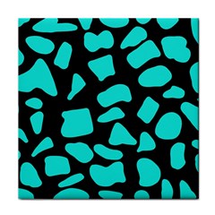 Cow Background Neon Blue Black Face Towel by ConteMonfreyShop