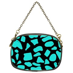 Cow Background Neon Blue Black Chain Purse (one Side) by ConteMonfreyShop