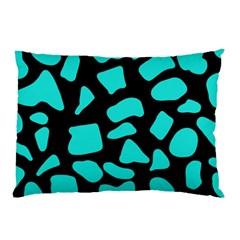 Cow Background Neon Blue Black Pillow Case by ConteMonfreyShop