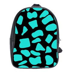 Cow Background Neon Blue Black School Bag (large) by ConteMonfreyShop