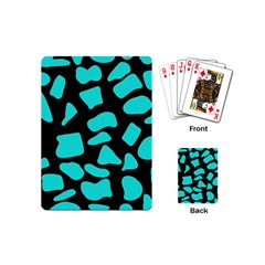 Cow Background Neon Blue Black Playing Cards Single Design (mini) by ConteMonfreyShop