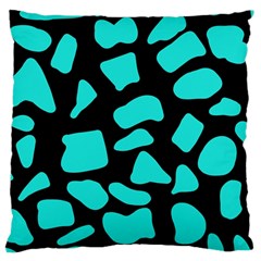 Cow Background Neon Blue Black Large Cushion Case (one Side) by ConteMonfreyShop