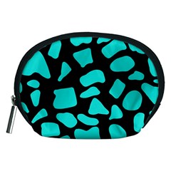 Cow Background Neon Blue Black Accessory Pouch (medium)