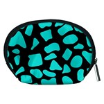 Cow Background neon blue black Accessory Pouch (Medium) Back