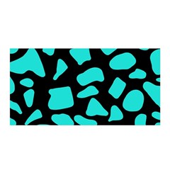 Cow Background Neon Blue Black Satin Wrap 35  X 70  by ConteMonfreyShop