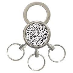 Black And White Leopard Print Jaguar Dots 3-ring Key Chain