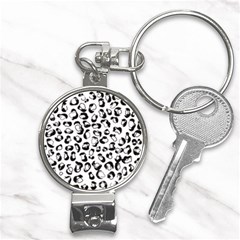 Black And White Leopard Print Jaguar Dots Nail Clippers Key Chain by ConteMonfreyShop