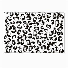 Black And White Leopard Print Jaguar Dots Postcards 5  X 7  (pkg Of 10) by ConteMonfreyShop