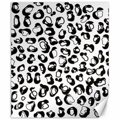 Black And White Leopard Print Jaguar Dots Canvas 20  X 24 