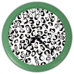 Black And White Leopard Print Jaguar Dots Color Wall Clock Front