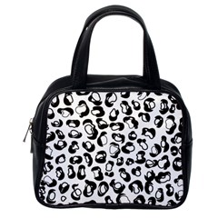 Black And White Leopard Print Jaguar Dots Classic Handbag (one Side)