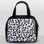 Black And White Leopard Print Jaguar Dots Classic Handbag (Two Sides) Front