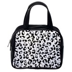 Black And White Leopard Print Jaguar Dots Classic Handbag (Two Sides) Back