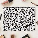 Black And White Leopard Print Jaguar Dots Cosmetic Bag (XL) Front