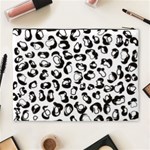 Black And White Leopard Print Jaguar Dots Cosmetic Bag (XL) Back