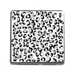 Black And White Leopard Print Jaguar Dots Memory Card Reader (Square 5 Slot) Front