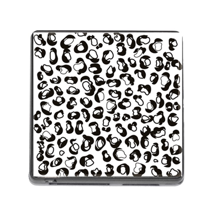 Black And White Leopard Print Jaguar Dots Memory Card Reader (Square 5 Slot)