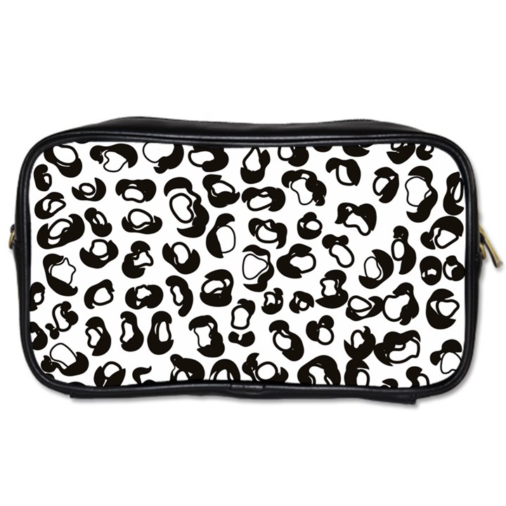 Black And White Leopard Print Jaguar Dots Toiletries Bag (One Side)