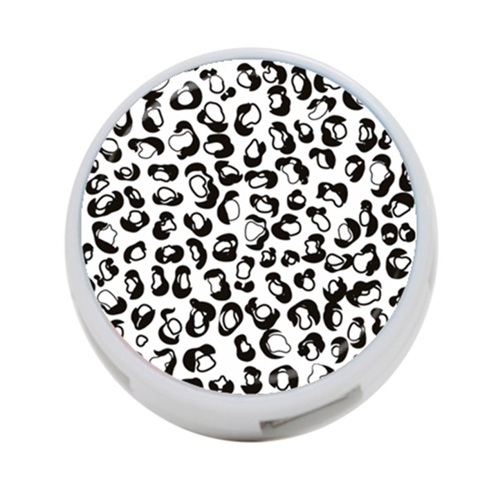 Black And White Leopard Print Jaguar Dots 4-Port USB Hub (Two Sides)