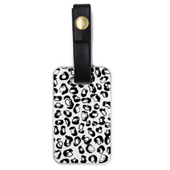 Black And White Leopard Print Jaguar Dots Luggage Tag (one Side) by ConteMonfreyShop