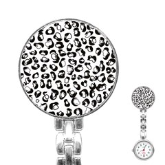 Black And White Leopard Print Jaguar Dots Stainless Steel Nurses Watch