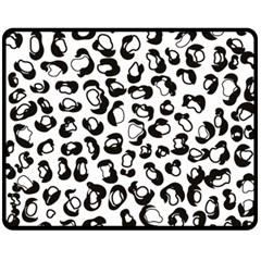 Black And White Leopard Print Jaguar Dots Double Sided Fleece Blanket (medium) by ConteMonfreyShop