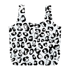 Black And White Leopard Print Jaguar Dots Full Print Recycle Bag (l) by ConteMonfreyShop