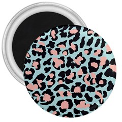 Blue And Pink Jaguar Dots Leopard 3  Magnet by ConteMonfreyShop