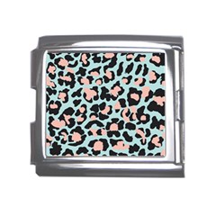 Blue And Pink Jaguar Dots Leopard Mega Link Italian Charm (18mm) by ConteMonfreyShop