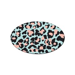 Blue And Pink Jaguar Dots Leopard Sticker (oval)