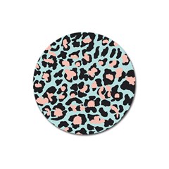 Blue And Pink Jaguar Dots Leopard Magnet 3  (round) by ConteMonfreyShop