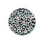 Blue And Pink Jaguar Dots Leopard Magnet 3  (Round) Front