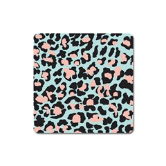 Blue And Pink Jaguar Dots Leopard Magnet (square)