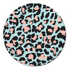 Blue And Pink Jaguar Dots Leopard Magnet 5  (round) by ConteMonfreyShop