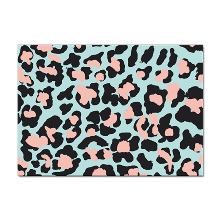 Blue And Pink Jaguar Dots Leopard Sticker A4 (100 pack)