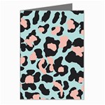 Blue And Pink Jaguar Dots Leopard Greeting Cards (Pkg of 8) Left