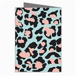 Blue And Pink Jaguar Dots Leopard Greeting Cards (Pkg of 8) Right