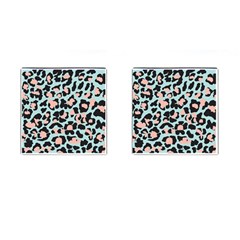 Blue And Pink Jaguar Dots Leopard Cufflinks (square) by ConteMonfreyShop