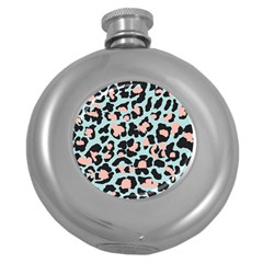 Blue And Pink Jaguar Dots Leopard Hip Flask (5 Oz)