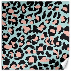 Blue And Pink Jaguar Dots Leopard Canvas 12  X 12 