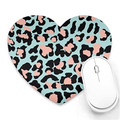 Blue And Pink Jaguar Dots Leopard Heart Mousepad