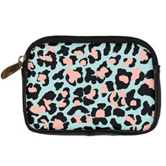 Blue And Pink Jaguar Dots Leopard Digital Camera Leather Case by ConteMonfreyShop