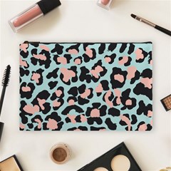 Blue And Pink Jaguar Dots Leopard Cosmetic Bag (large) by ConteMonfreyShop